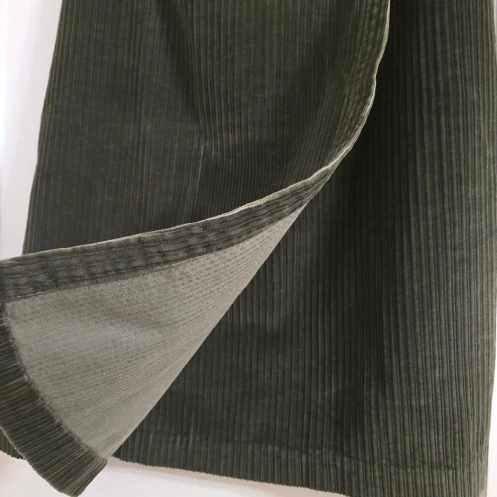 16 Vintage 80s L.L. Bean Olive Corduroy Maxi Wrap Skirt Boho